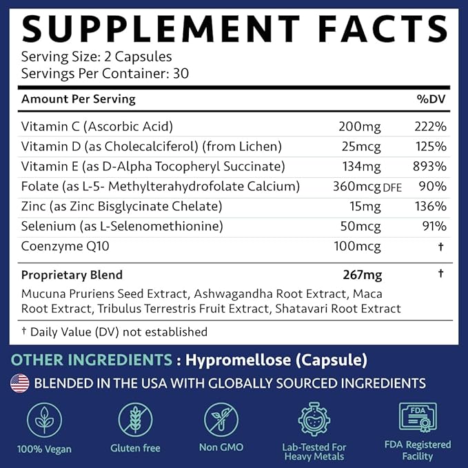 Osh Wellness Men's Fertility Support CoQ10 & 60 Count