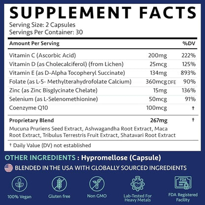 Osh Wellness Men's Fertility Support CoQ10 & 60 Count