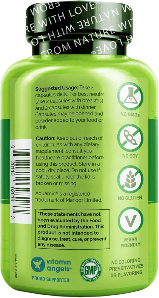 NATURELO Calcium Supplement 600mg, Vitamin D3, K2, K2, C, 120 Vegetarian