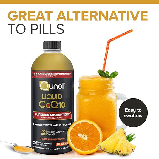 Qunol CoQ10 Liquid Supplement 100mg, Superior Q10, Antioxidant 90 Servings, 30.4 oz