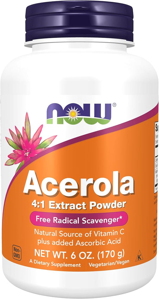 NOW Supplements, Acerola 4:1 Extract Powder, 6-Ounce