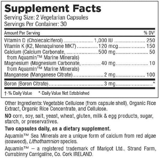 Mt. Angel Vitamins K2, Comprehensive 1600 mg, K2 (MK7), (MK7), Manganese, D3, Boron 60 Vegetarian