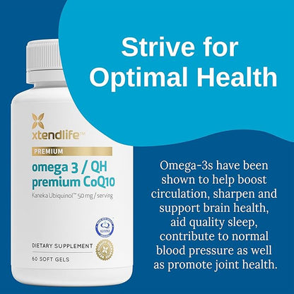 Xtendlife, Omega 3 QH Premium Fish CoQ10 Ubiquinol 60 Gluten