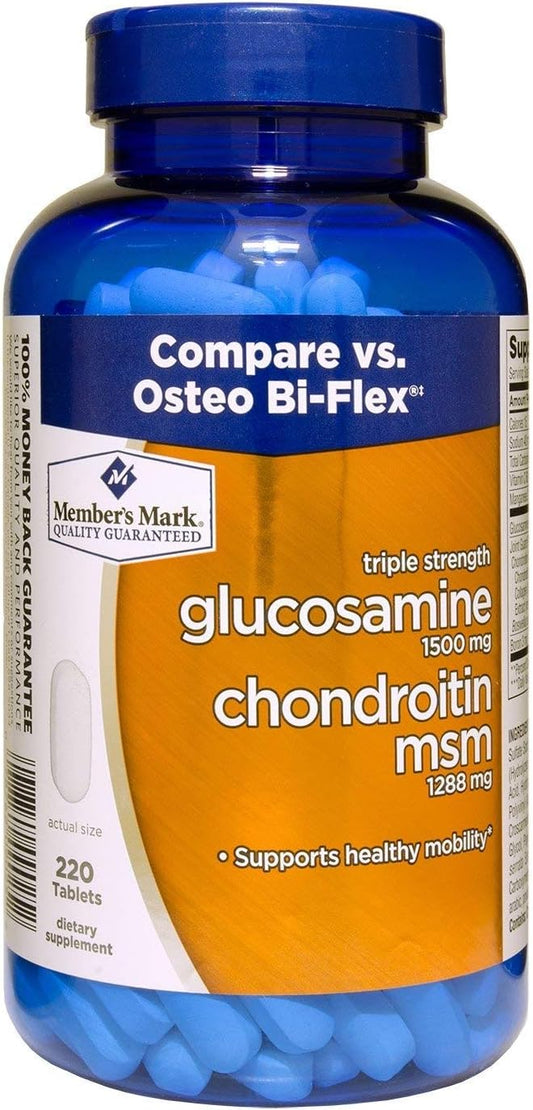 Member's Mark Triple Strength Glucosamine 1500mg 1288mg Tablets (1 bottle (220 tablets))
