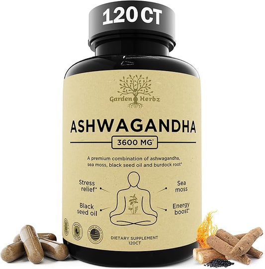Organic Ashwagandha Root & Irish Sea 3,600 mg 120 Caps