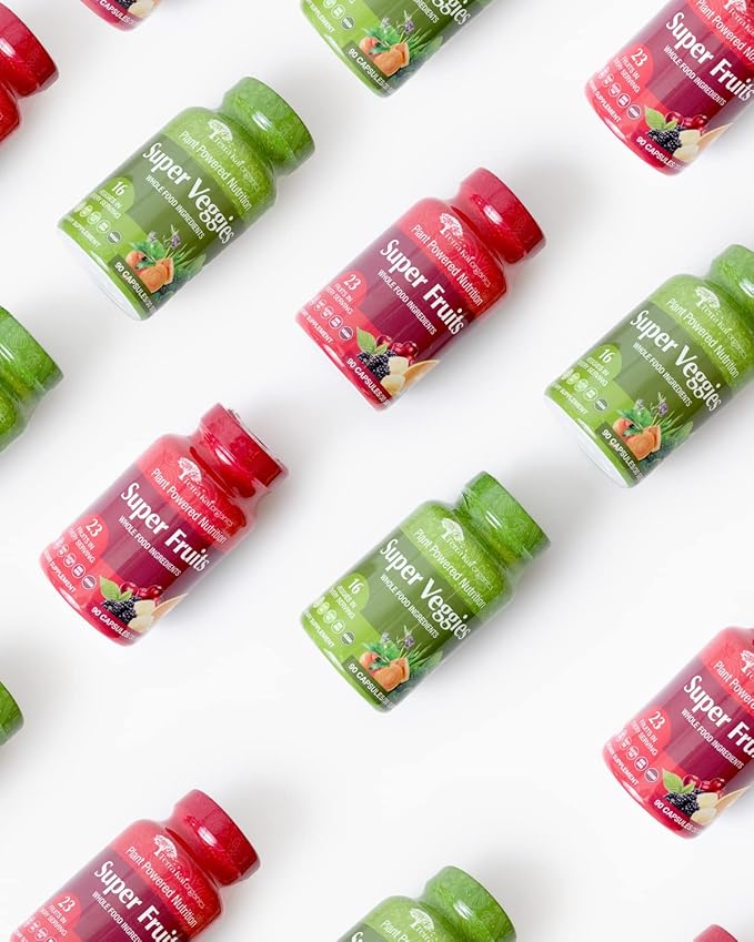 Organic Super Fruit & Veggies Supplement 23 Fruits 16 Vegetables (180 Count)