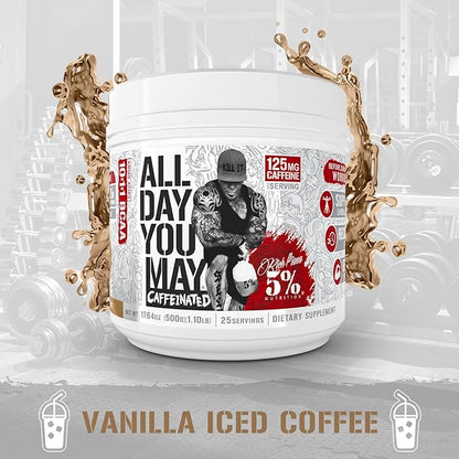 5% Nutrition Rich Piana AllDayYouMay Caffeinated 17.64 oz, 25 Servings