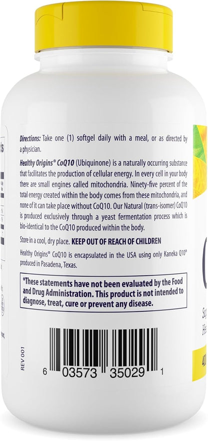 Healthy Origins CoQ10 (Kaneka Q10), 400 mg 150 Softgels