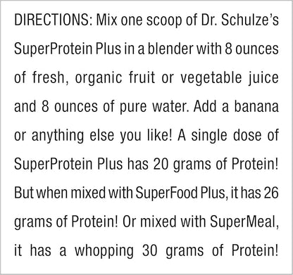 Dr. Schulze's | SuperProtein Plus | 100% Plant B-12 & 19 Oz.