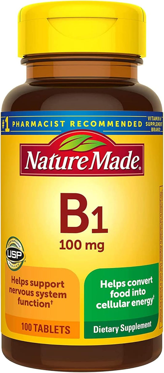 Nature Made Vitamin B1 100 mg, 100 Tabletss, 100 Day