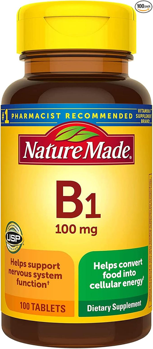 Nature Made Vitamin B1 100mg, Dietary 100 Tabletss, 100 Day