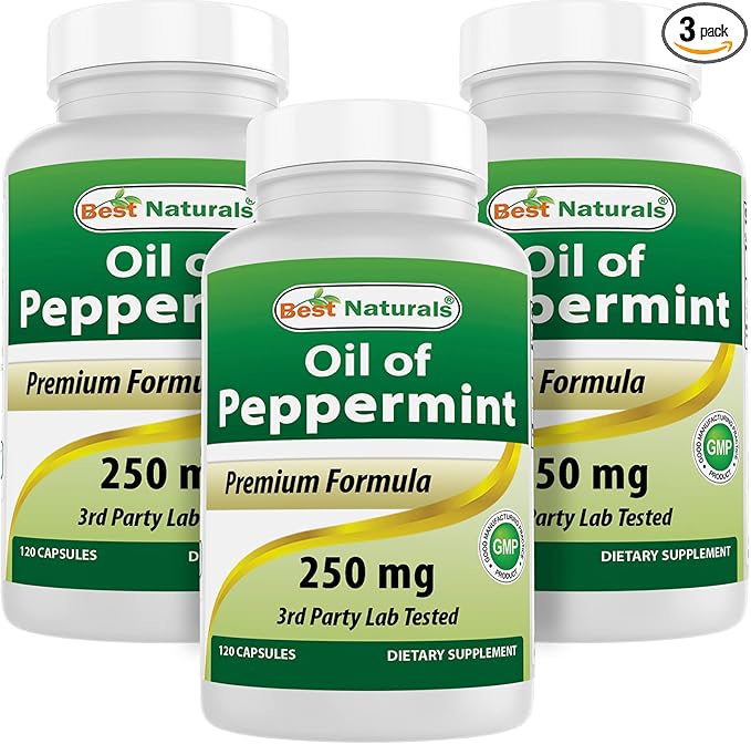 Best Naturals Peppermint Oil 250 mg 120 Capsules (120 Count 3))