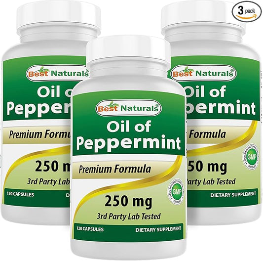 Best Naturals Peppermint Oil 250 mg 120 Capsules (120 Count 3))