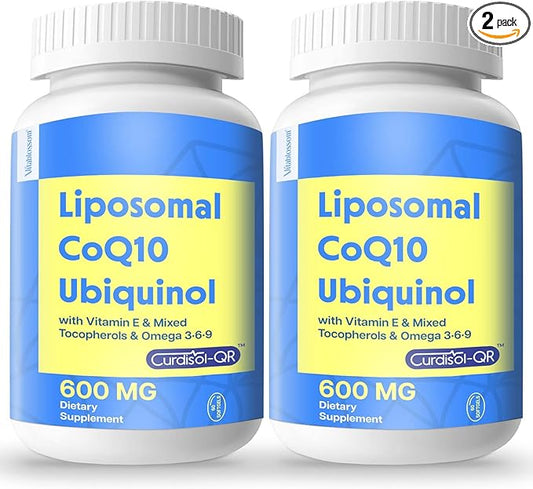 Liposomal CoQ10 600 mg Softgel Ubiquinol, Q10 Ubiquinol 3 6 6 9 9 & Q10 Supplement Powerful-Antioxidant,120 Softgels