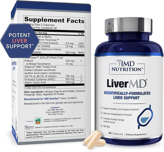 1MD LiverMD - Liver Support Supplement 60 Capsules