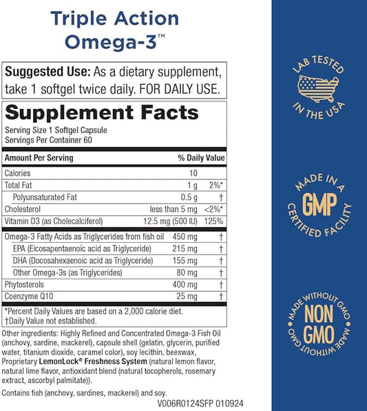 Purity Products - Triple Action Omega-3 60 Softgels