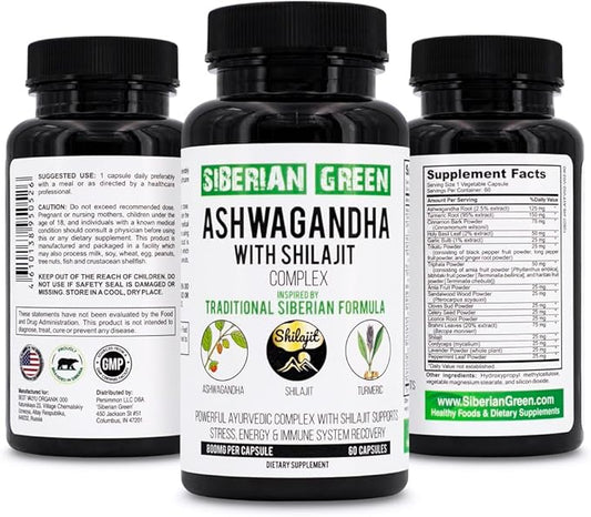 Ashwagandha with Altai Shilajit & Turmeric 60 Capsules