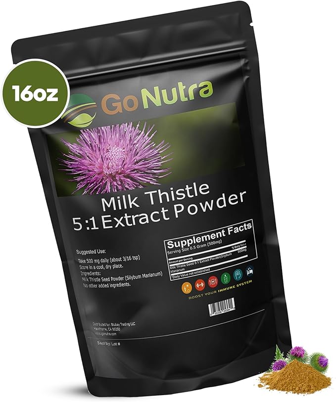 Go Nutra Milk Thistle Powder 1 lb. 5:1 Strength