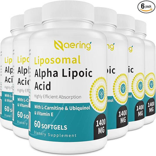 Liposomal Alpha Lipoic Acid 1400mg Softgels, 1000mg, Ubiquinol CoQ10) 100mg 100mg and 10mg,Alpha-Lipoic Acid 360 Softgels