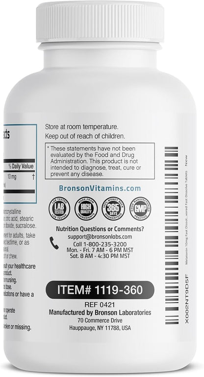 Bronson Melatonin 10mg Fast Dissolve Cherry 360 Count
