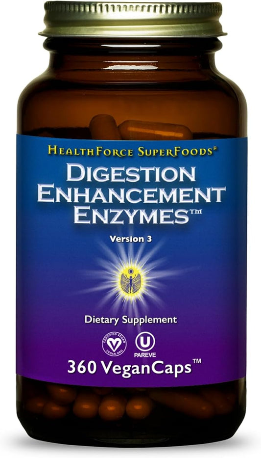 HEALTHFORCE SUPERFOODS Digestion Enhancement Enzymes 360 Vegan