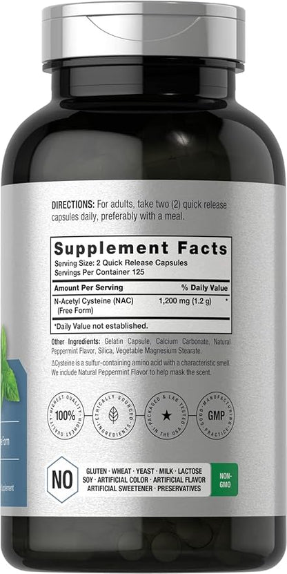 Horbäach NAC N-Acetyl Cysteine Supplement 1200mg 250 Capsules