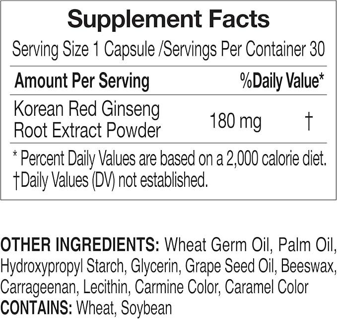 CheongKwanJang Korean Red Ginseng Extract Capsules -All-in-1 Focus 30 Capsules
