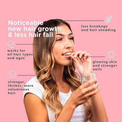 Naturenetics HairAnew Hair Growth Vitamins for Women & Men - Hair Vitamins For Faster Hair Growth & Thickness - Part of Proceeds go to Hair Loss Charity - Vegan Hair Supplement For Hair Skin Nails (1)