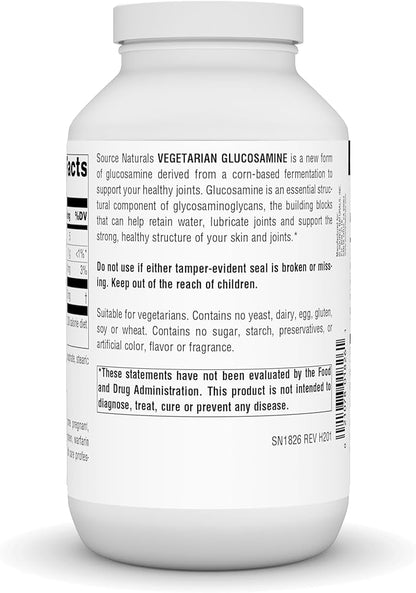 Source Naturals Vegetarian Glucosamine, Promotes Healthy 750 mg 240 Count