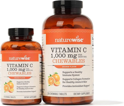 NatureWise Vitamin C 1000mg Chewable Tablet Supplement 90 Count[45 Count[45 Days