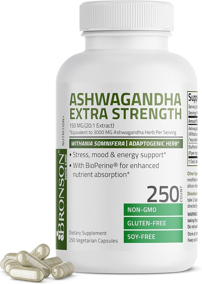Bronson Ashwagandha Extra Strength Stress & 250 Vegetarian