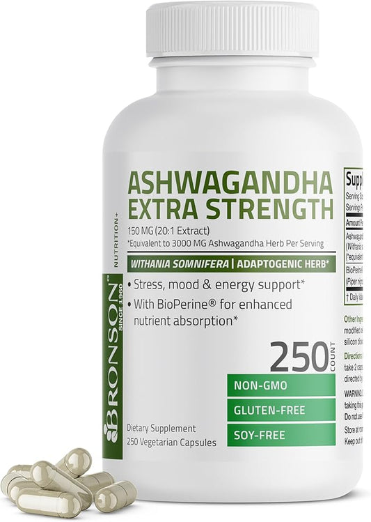 Bronson Ashwagandha Extra Strength Stress & 250 Vegetarian