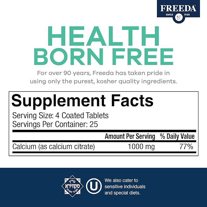 Freeda Calcium Citrate 1000mg per 1000mg Tablets (250 Ct)
