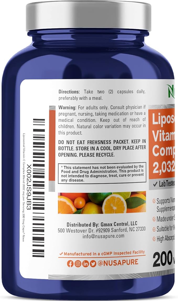 NusaPure Liposomal Vitamin C 2032mg 200 Veggie