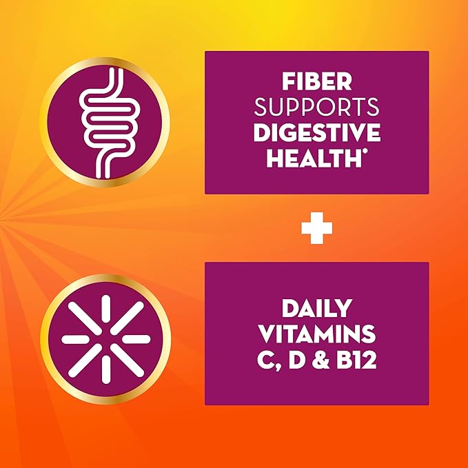 Metamucil 4-in-1 Fiber + Vitamins C, B12, Fizzy B12, Citrus 90 servings
