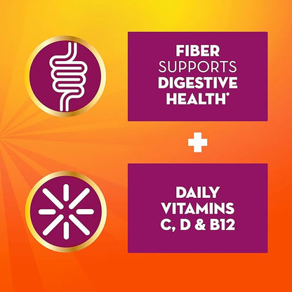 Metamucil 4-in-1 Fiber + Vitamins C, B12, Fizzy B12, Citrus 90 servings