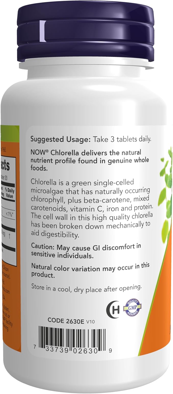 NOW Supplements, Chlorella 1000 mg 60 Tablets