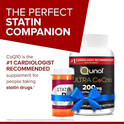 Qunol CoQ10 200mg Softgels, Ultra CoQ10 Q10 Supplements 90 Count