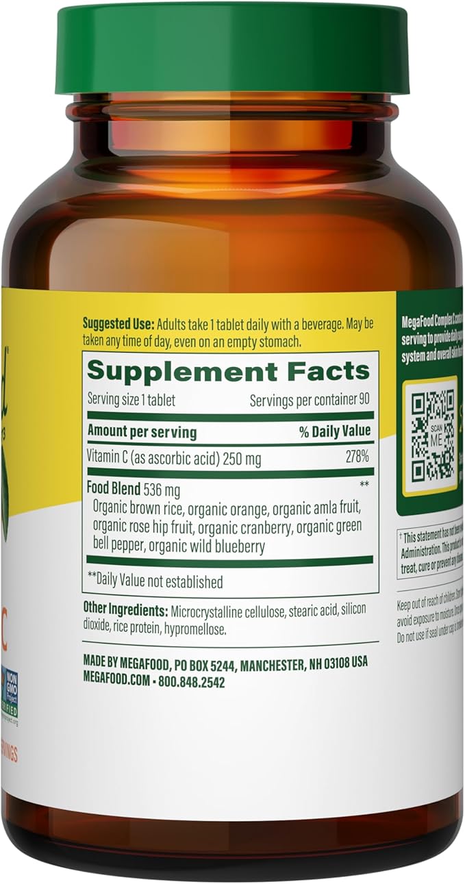 MegaFood Complex C 250 mg, 90 Tablets, 90 Servings