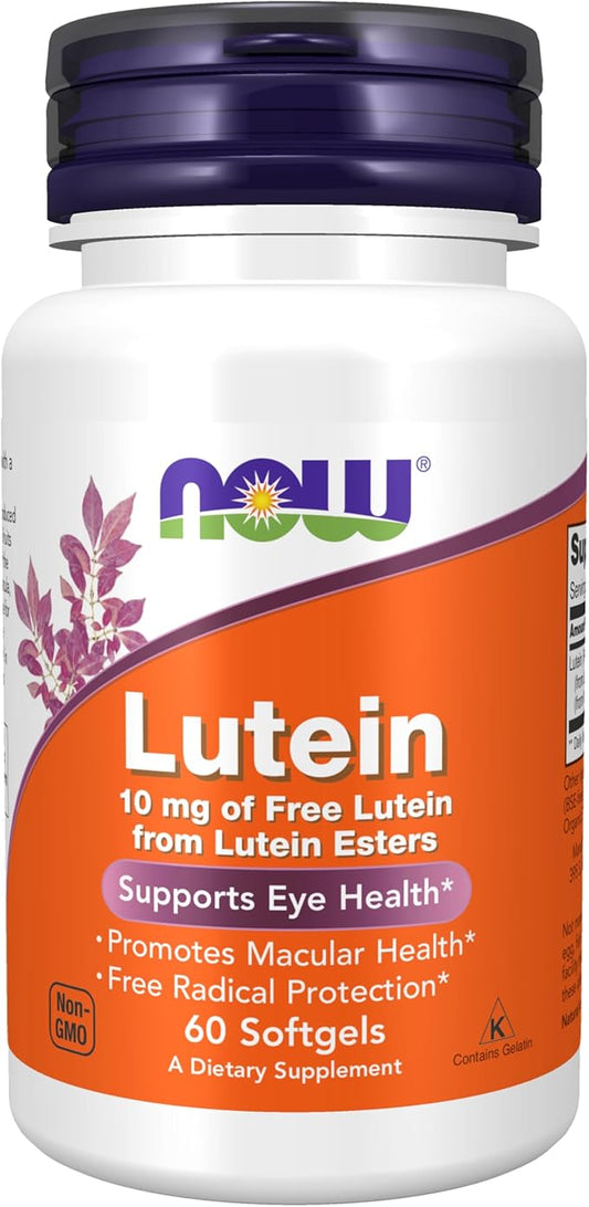 NOW Supplements, Lutein 10 mg 10 mg 60 Softgels