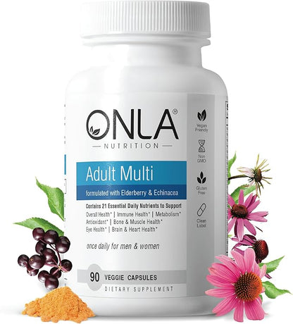 ONLA Elderberry Supplements for Women 80mg 20mg, Zinc, D3, & B6 - 3 Month