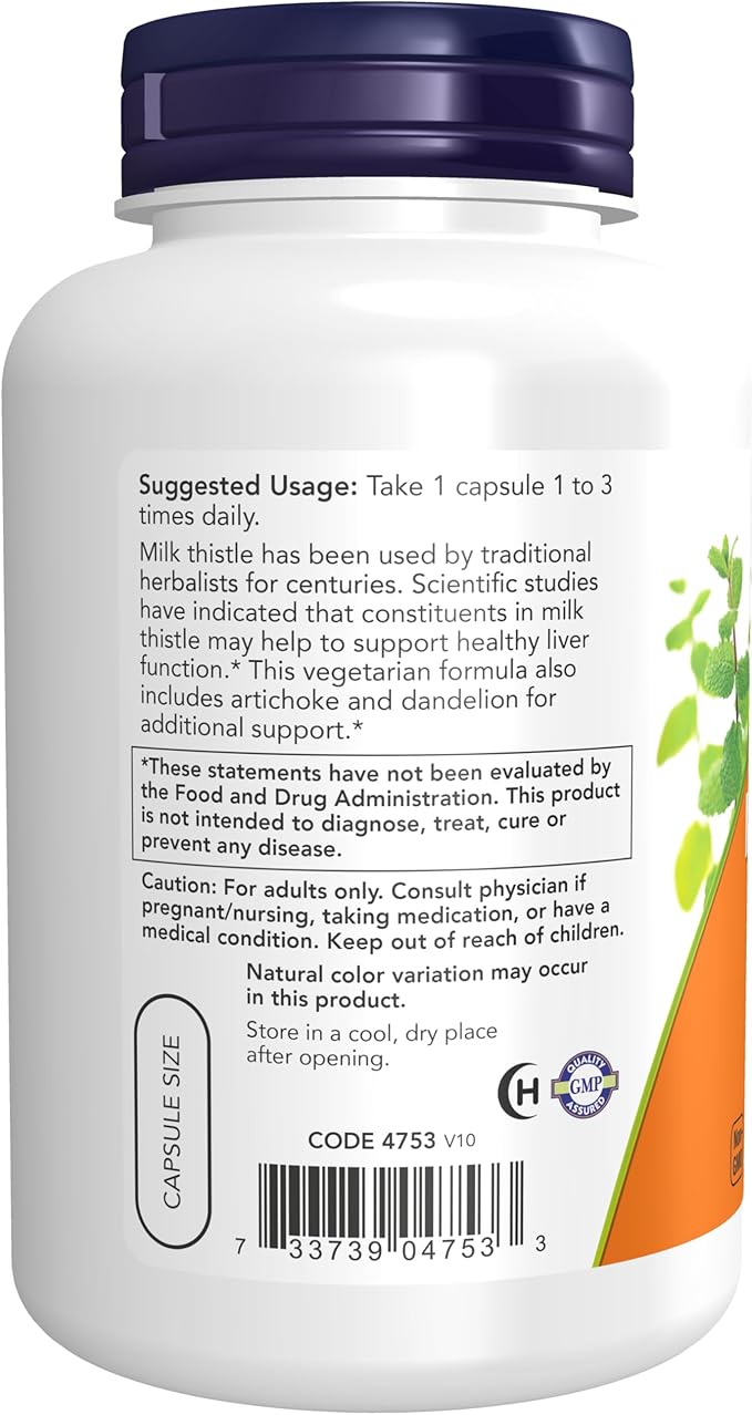 NOW Supplements, Silymarin Milk Thistle Extract 300 mg C-1,000 with