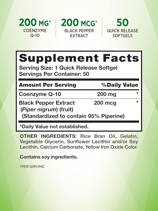 Nature's Truth CoQ10 200 mg Softgels 50 Count
