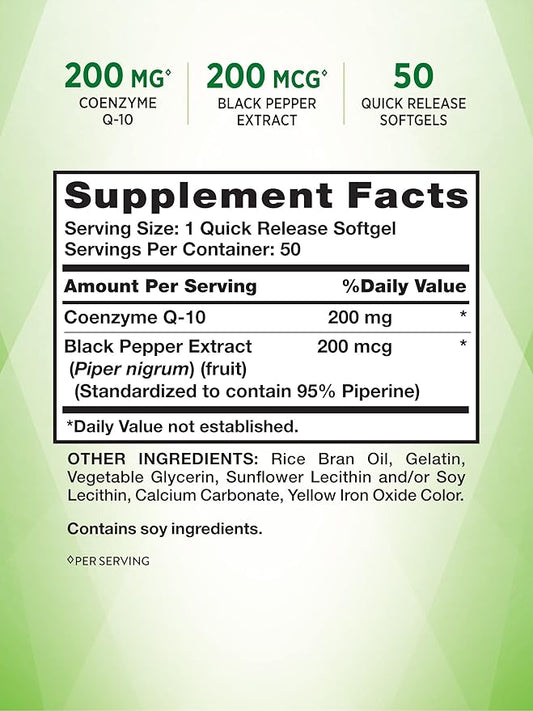 Nature's Truth CoQ10 200 mg Softgels 50 Count