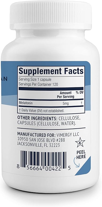 Vimergy Melatonin Capsules, 120 Servings –
