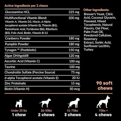 Kayode Daily Multi - Dog Multivitamin & Superfood Chew. Fill Nutrient Gaps. Helps Joints, Digestion, Heart, Brain, Urinary & More. Add Nutrients Dog Food Misses. Great for Puppies Too.