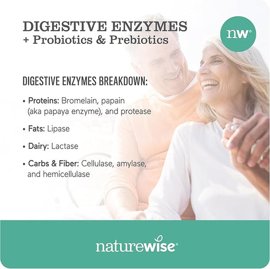 NatureWise Digestive Enzymes 60 Capsules[1-Month Capsules[1-Month Supply]