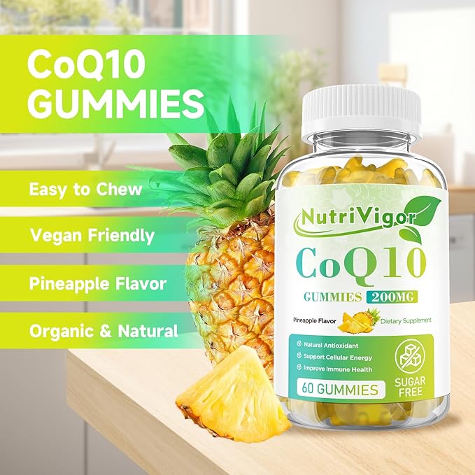CoQ10 Gummies, Coenzyme Q10 Supplement 200mg, CoQ10 Supplement 120 Count