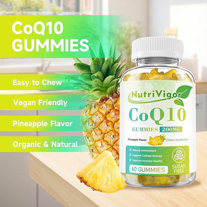 CoQ10 Gummies, Coenzyme Q10 Supplement 200mg, CoQ10 Supplement 120 Count