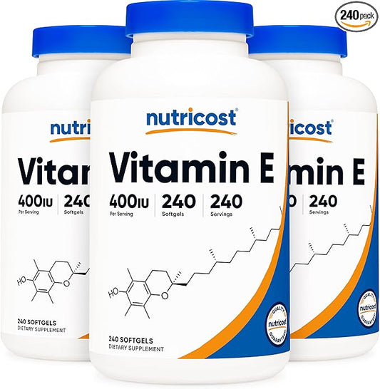 Nutricost Vitamin E 400 IU, 240 (3 Bottles)